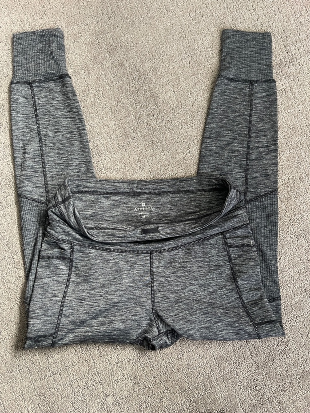 Athleta Women’s Gray Marled Athletic leggings